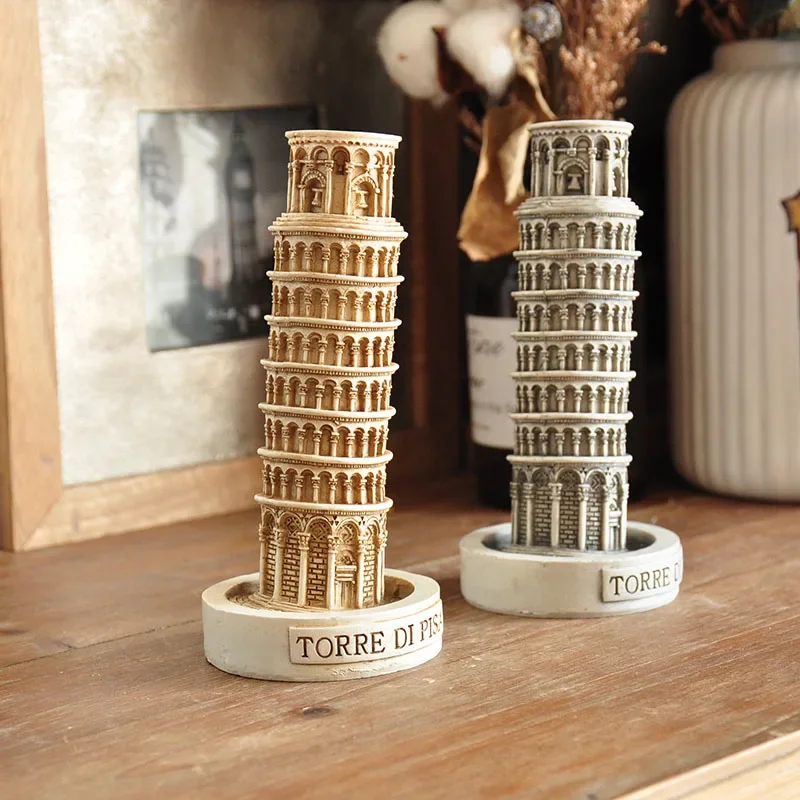 World Famous Landmark Model Italy Leaning Tower of Pisa Figurine Desktop Ornaments Home Craft Decorations Gifts Tourism Souvenir