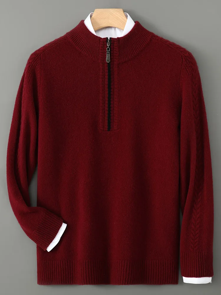 

Толстый простой осенне-зимний повседневный свободный деловой мужской пуловер, мягкий теплый базовый вязаный свитер, одежда из 100% мериносовой шерсти, топы