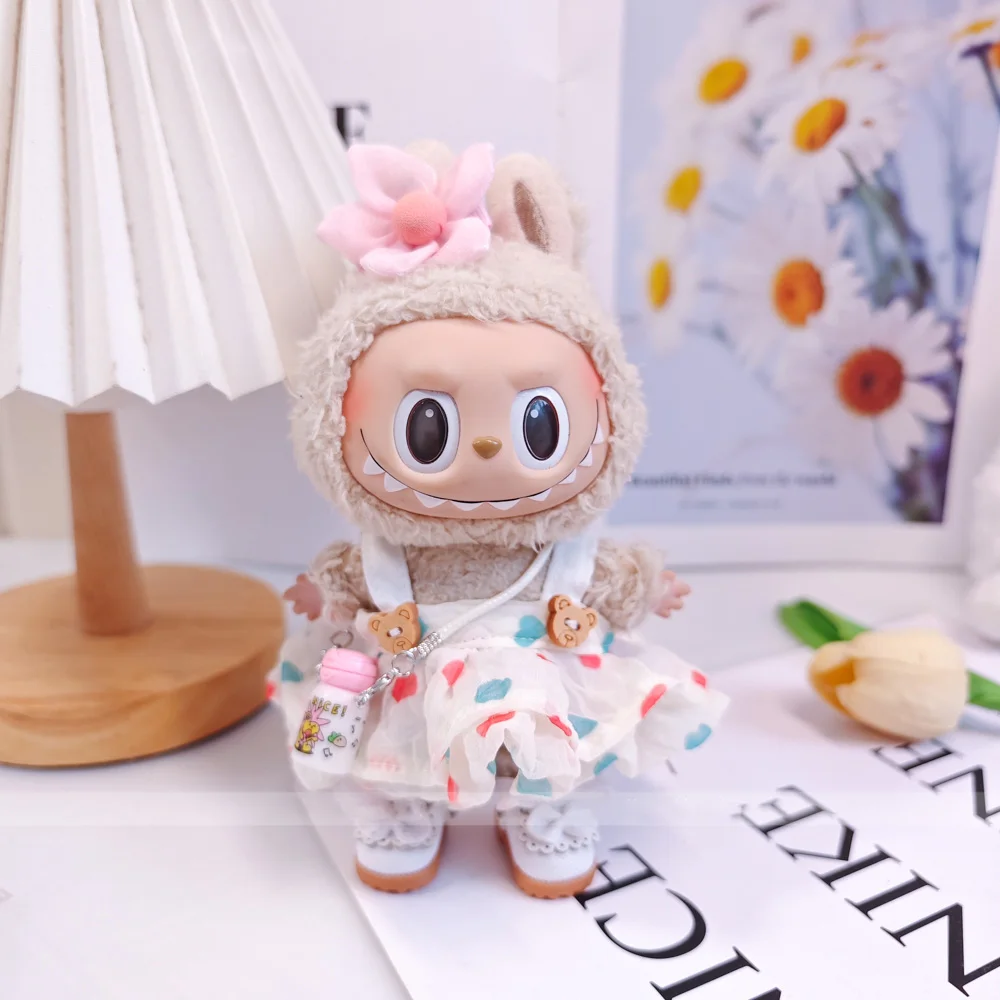 Only Selling Clothes Labubu17cm Baby Cloth Cute Dress Set Third Generation Enamel Doll Replacement Kawaii Doll Clothes Gift Girl