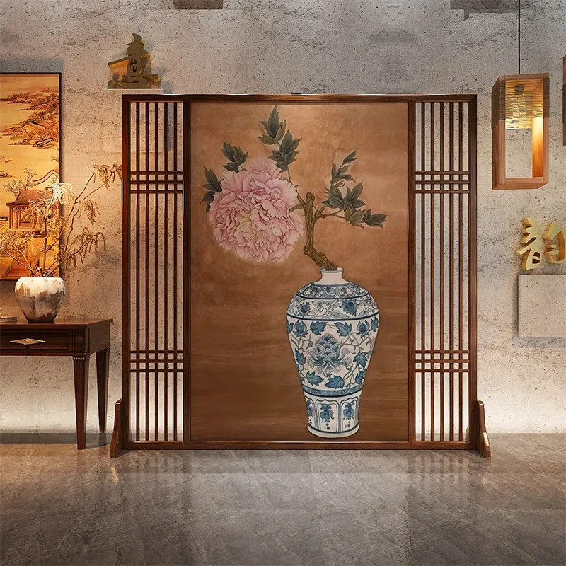for New Chinese Style Screen Partition Entrance Living Room Blocking Feng Shui Song Aesthetics Office Tea Room Background