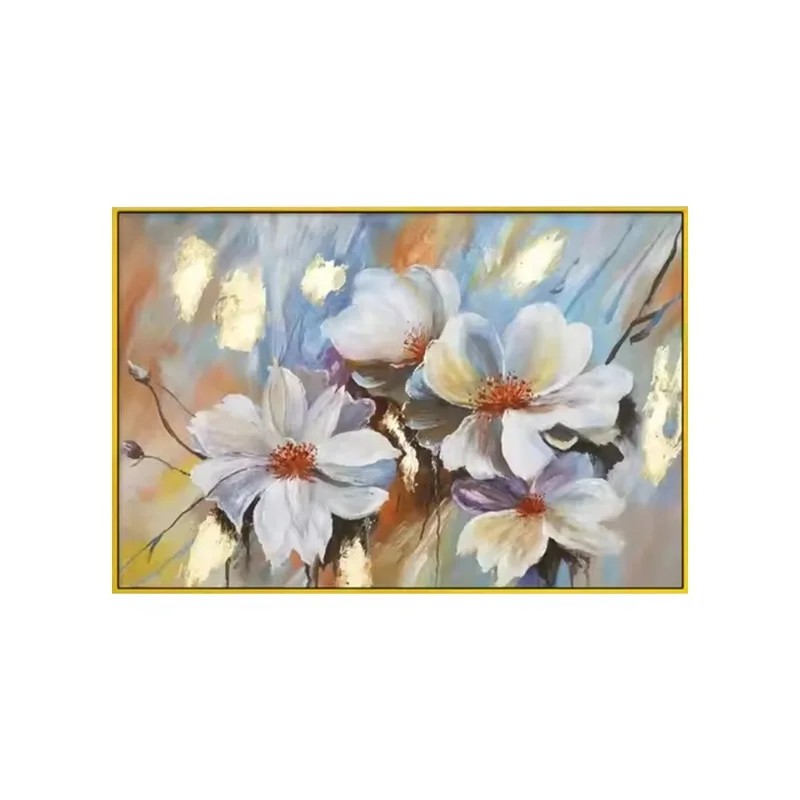 

Home Decoration Big Rose Hand Painted Oil Painting Canvas Mural Art Works Abstract Painting with Flowers