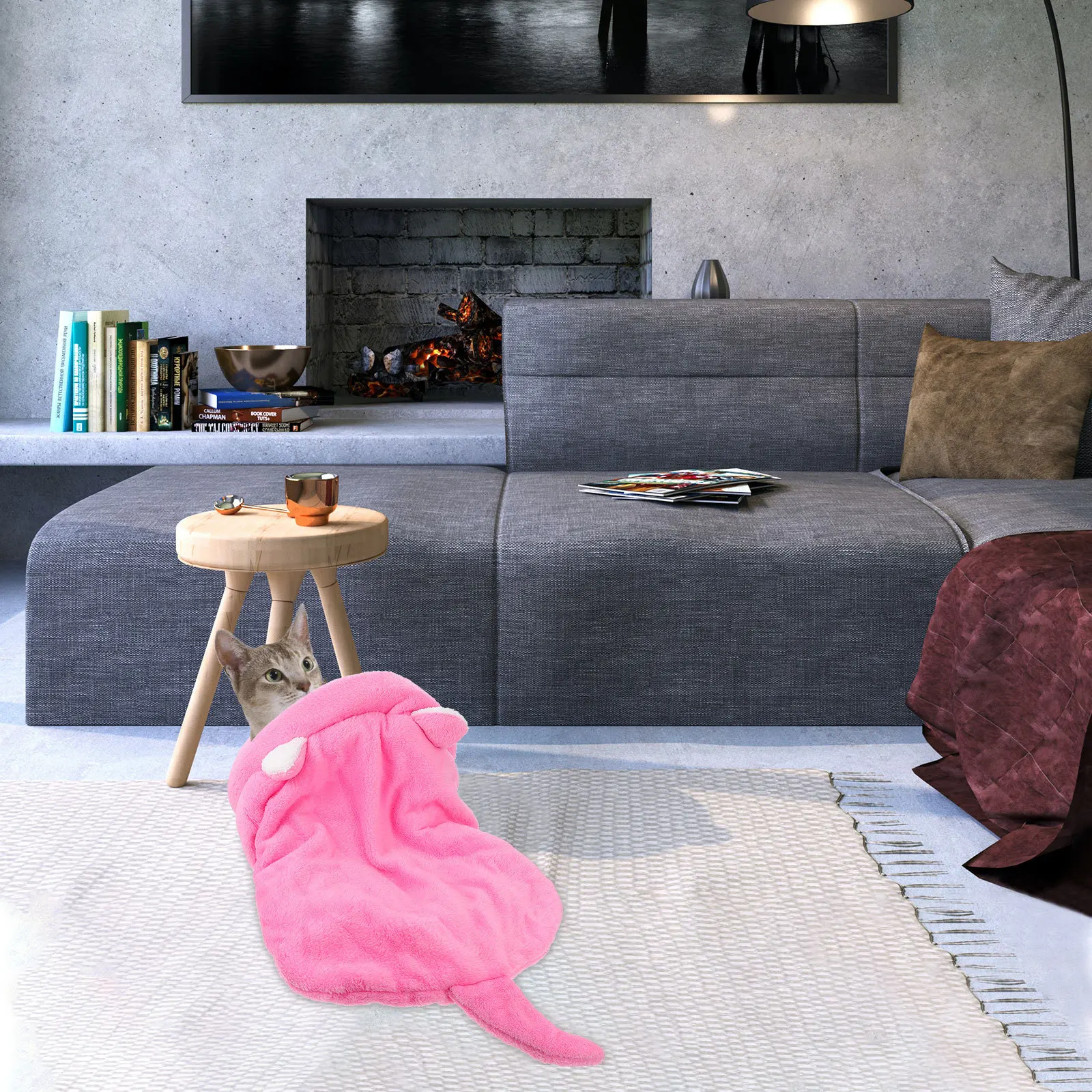 

Pet Cat Nest Warm Soft Sleeping Bed Multi-Functional Scratch-Resistant Long-Lasting For Indoor Use Comfortable Cat Winter