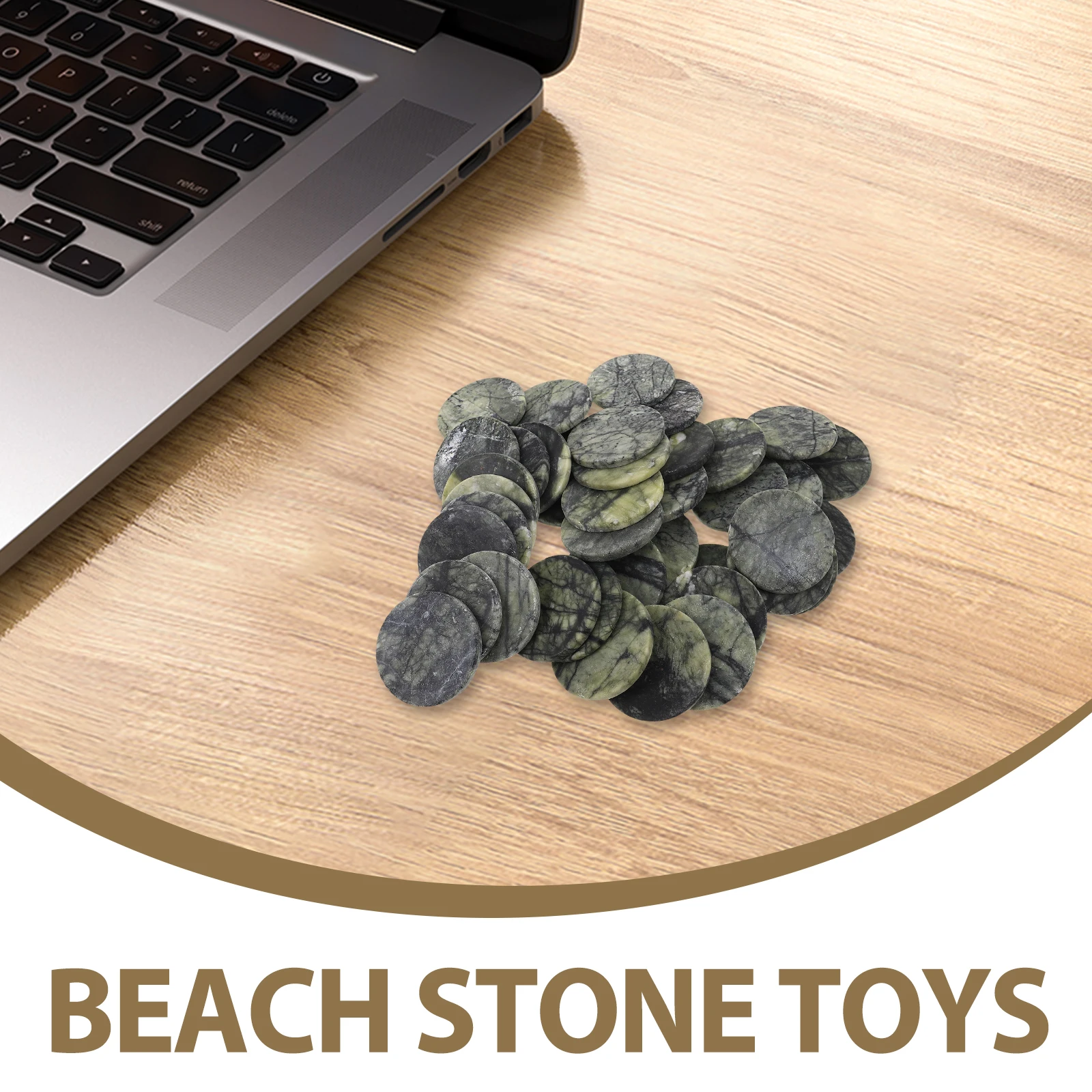 40Pcs Skipping Stones Game Natural Smooth Rocks for Water Play Outdoor Family Fun on Beach Lake River - Team Building Motor