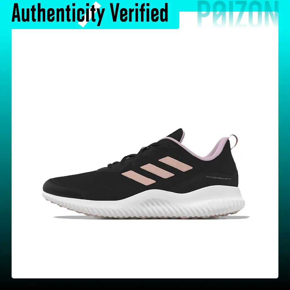 adidas-alphacomfy-comfortable-low-top-casual-training-running-shoes-women's-black-pink-id0352