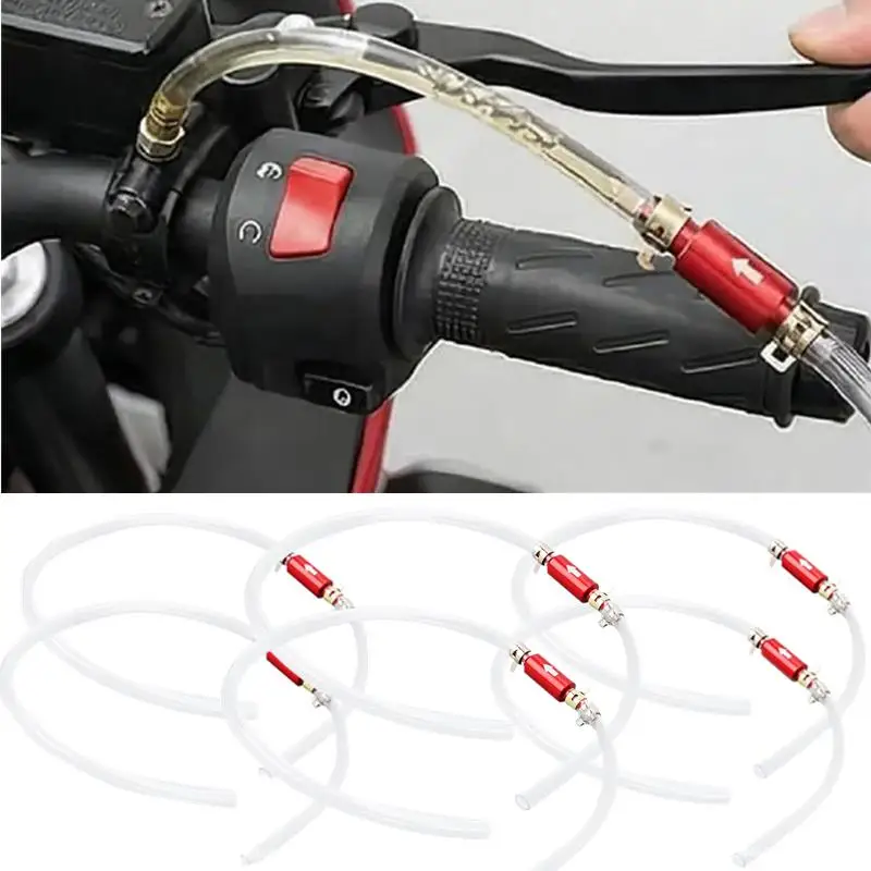 2/4/6pcs Brake Fluid Clutch Bleeder Hose 6MM Reliable One Way Check Valve Tube Bleeding Tool Kit Universal for Motorcycle Car