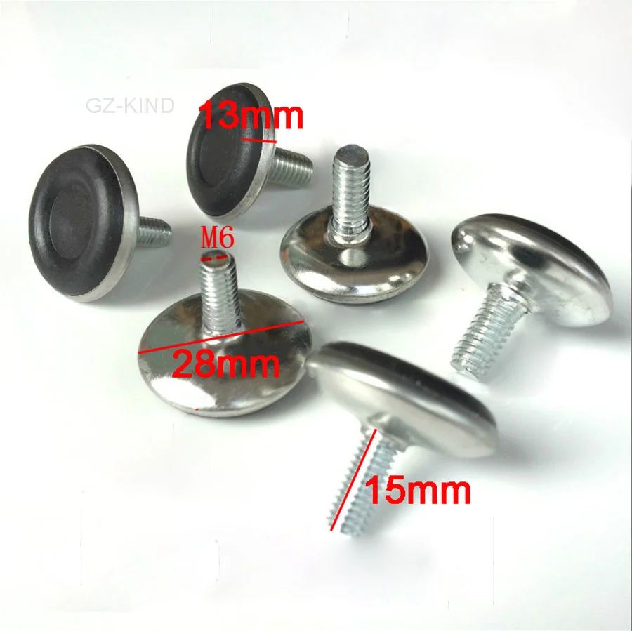 2/4/8 pieces leveling M6 foot machine screws height adjustable machine furniture foot base diameter 16/18/20/23/27/28mm