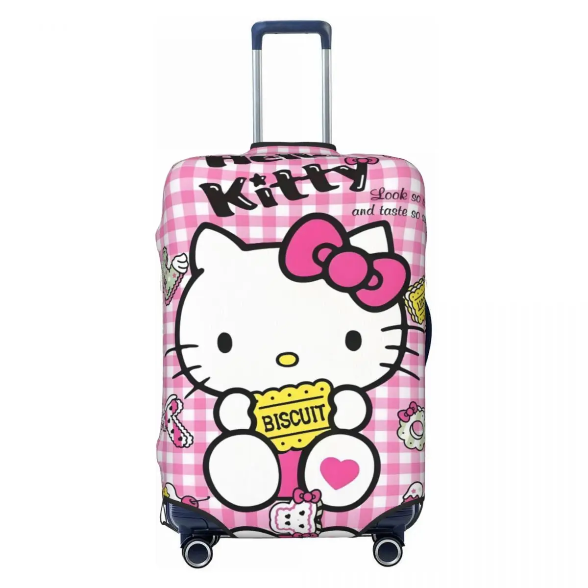 

Custom Hello Kitty Pink Luggage Cover Protector Funny Cute KT Cat Travel Suitcase Covers for 18-32 Inch
