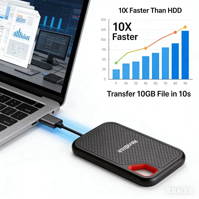 128TB External SSD Portable Solid State Drive 1TB Hard Drive Small Body Big Performance Basic Daily Storage