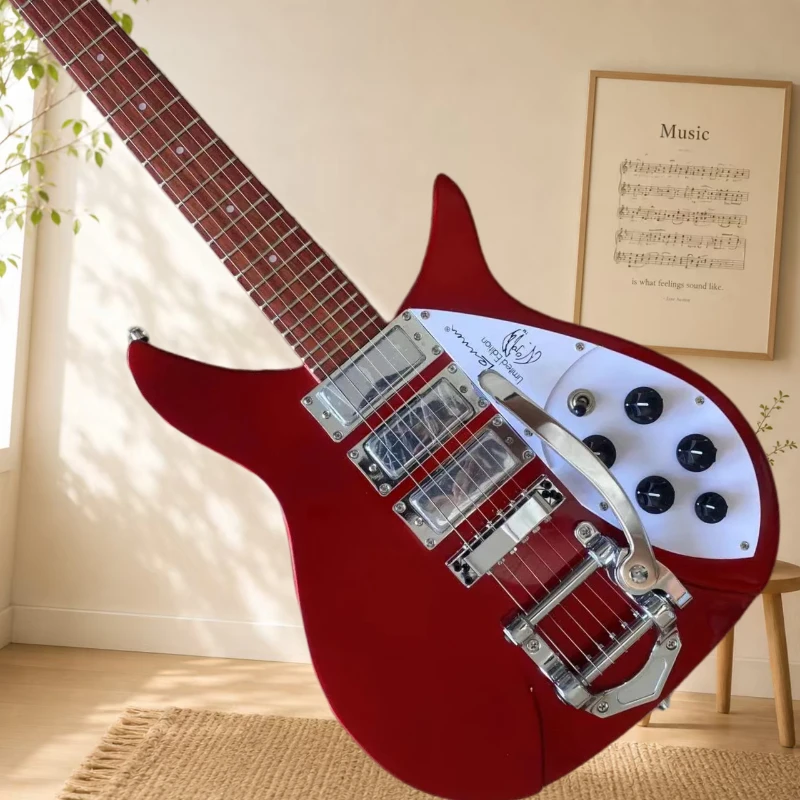 Red Retro 325 Electric Guitar Double Shake Tremor System Chrome Plated Metal Parts Metal Clear Sound Transparent Free Delivery