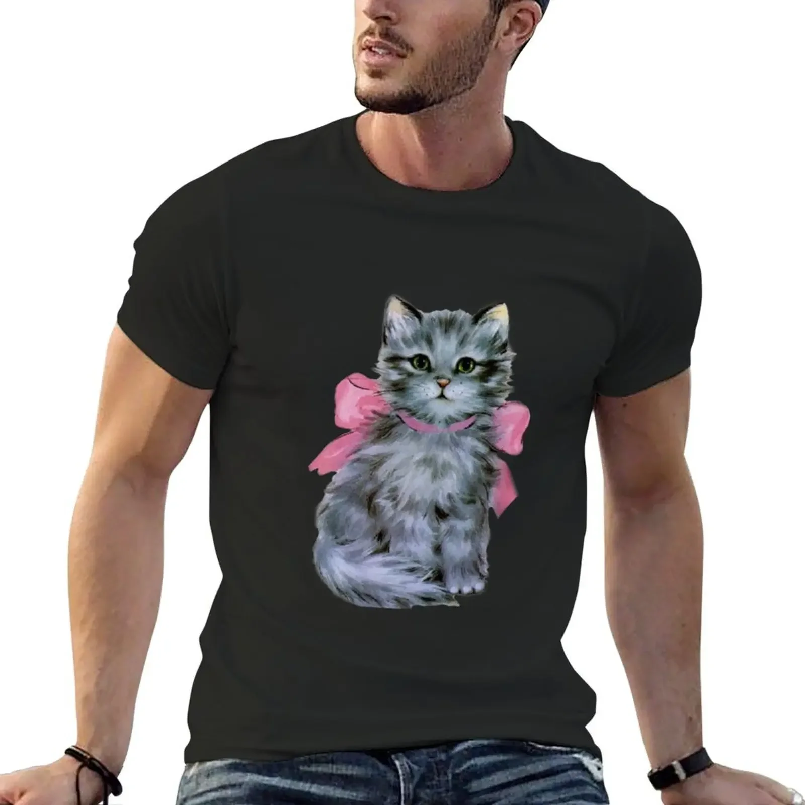 Coquette Vintage cat T-Shirt customizeds basketball graphic tees mens tall t shirts