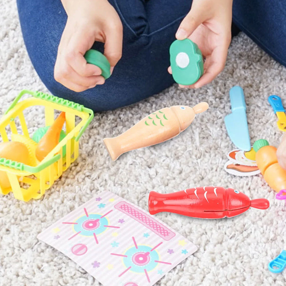 Juguetes musicales para niños pequeños, peces de madera pequeños, instrumento Musical educativo para niños, instrumentos de percusión Beige para niños