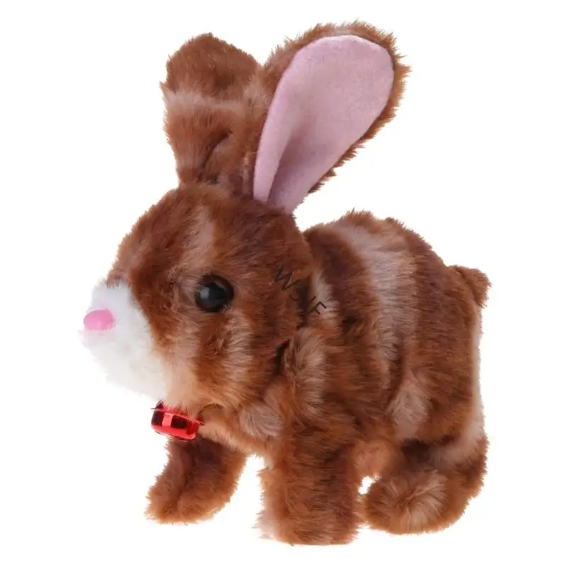 W3JF Plush محشو الحيوانات اللطيف أرنب كهربائي لطيف للأطفال هدية الأحزاب تحت عنوان الأطفال