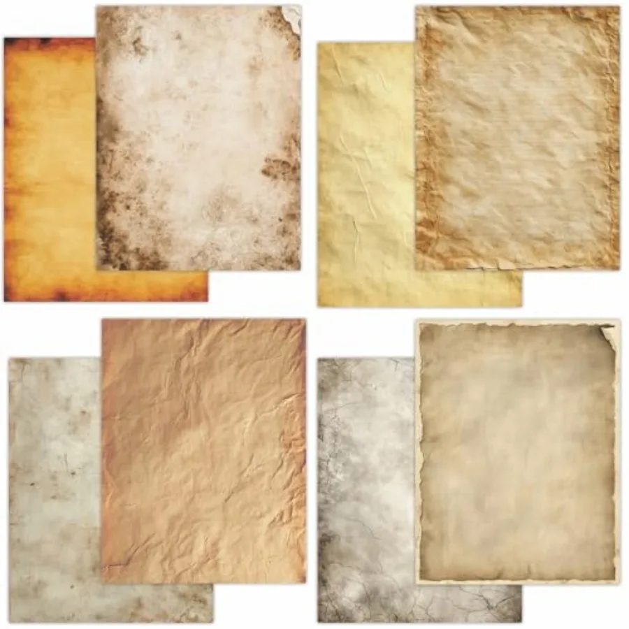 56 Sheets Writing Paper 8.5x11 - Letter Size Stationery Rustic Old Looking Letterhead Printer Paper - 120gsm Thick Decorative A