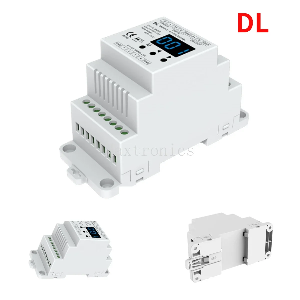 DMX To 4CH 0-10V Decoder DL With Digital Display 4 Channels RDM  DMX512 Dimmer Signal Converter For RGB/RGBW Light Strip DC12-24