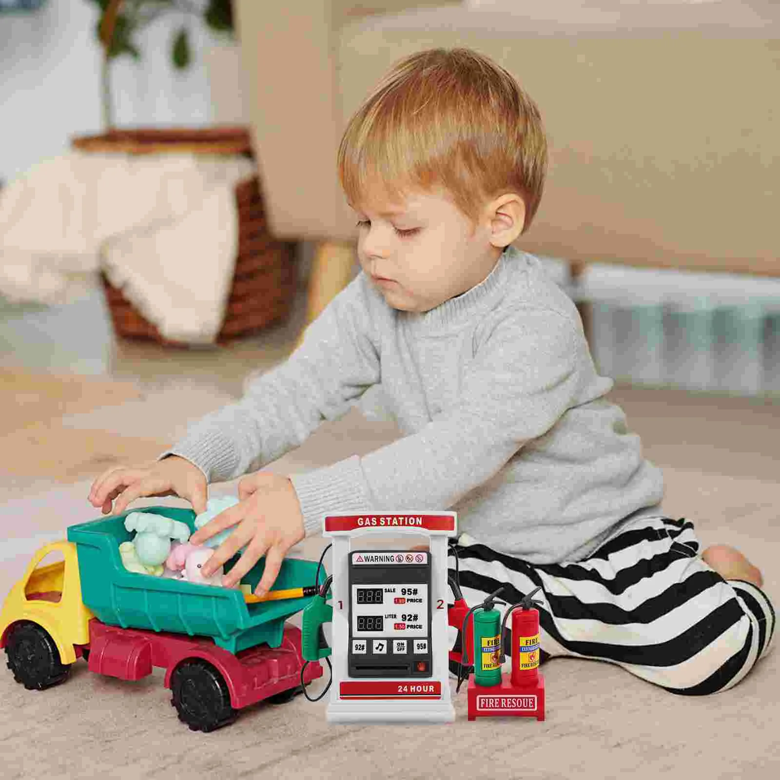 Brinquedo infantil simulação carro posto de gasolina carros brinquedos miniaturas plástico modelo diy