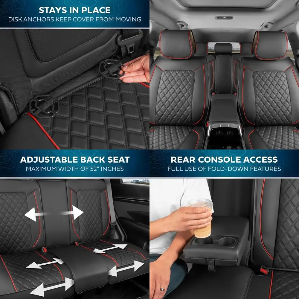 

Чехлы на сиденья для Ford F-150 2009-2023 F-250/F-350 17-23 Prestige Edition, черные и красные чехлы на сиденья F150 с ромбовидной строчкой