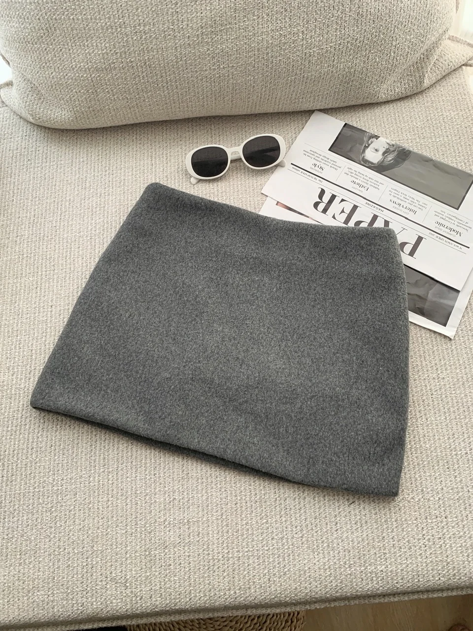 الخريف الفرنسية الفراء طوق وأصفاد الفراء الراقية الخصر محرك مزدوجة الصدر أعلى وقصيرة المألوف عارضة تنورة صغيرة مجموعة