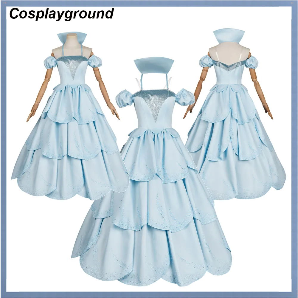 Glinda Cosplay Costume Halloween Carnival Party Movie Wicked Roleplay Blue Princess Dress Women Suit Fantasia Clothes