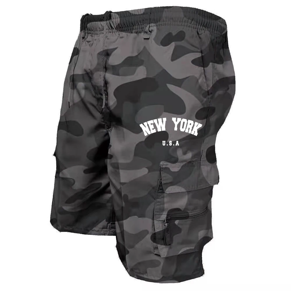 

Men's Cargo Shorts Summer Casual Jogging Cargo Shorts Loose Multipockets Elastic Waist Work Hiking Overalls Climb Short Pant