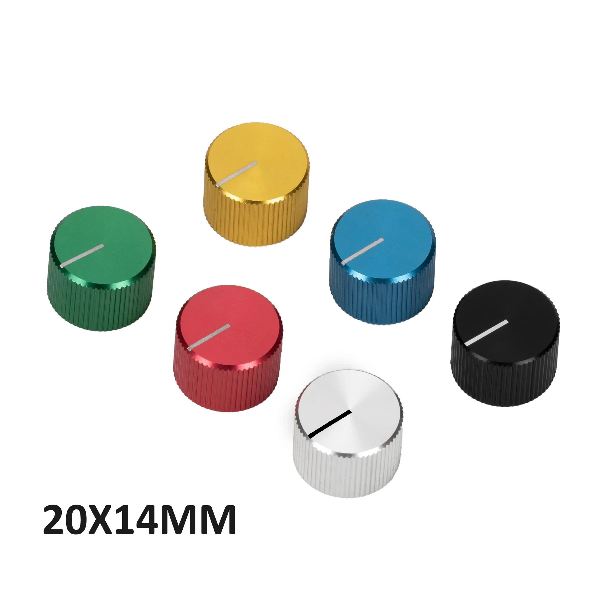 DAIERBUMP 5 sztuk 6.35MM pedał efektów gitarowych pokrętło metalowe pokrętło potencjometru ze śrubą ustalającą pokrętła gitarowe do pedału gitary elektrycznej