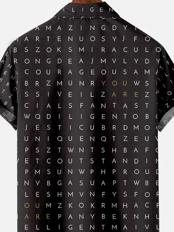 

New Element 3D Digital Print Loose Short Sleeve Shirt Men's Casual Standard Fit Spring Autumn Thin Cotton Inner Wear Hat