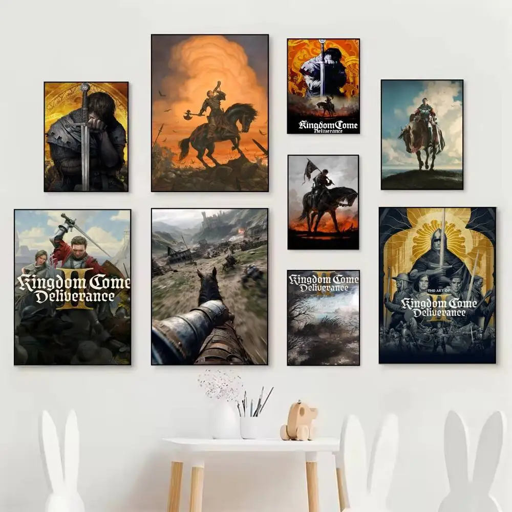 Classic Game K-Kingdom Come D-Deliverance 2  Posters Fancy Wall Sticker for Living Room Bar Decoration Wall Decor