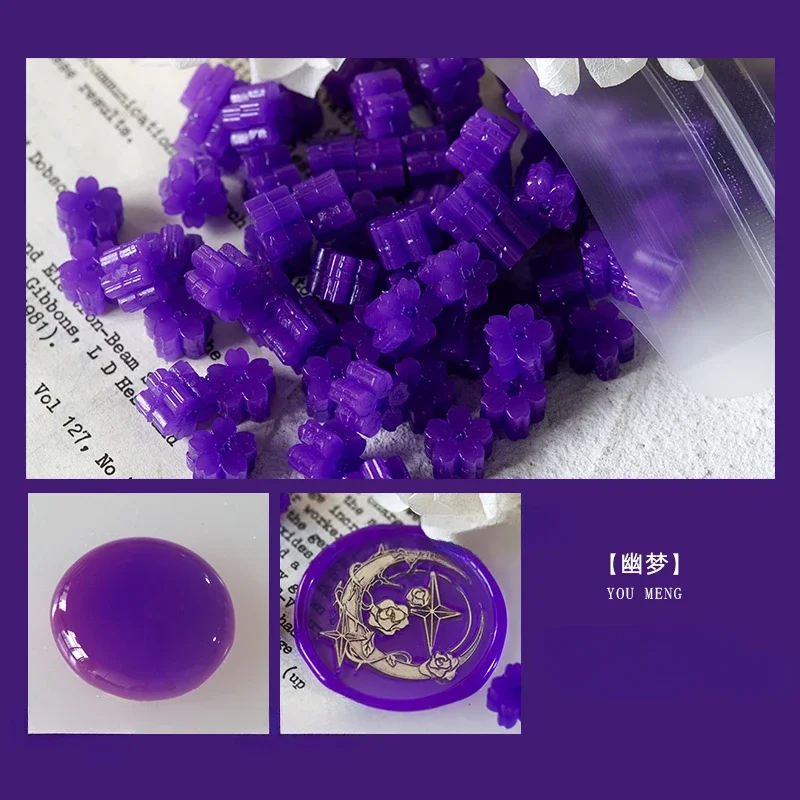 60 stks Semi Transparante Jade Kleur Lakzegel Stempel Deeltjes Sakura Vorm Wax Materiaal DIY Handboek Wenskaart Afdichting Tool