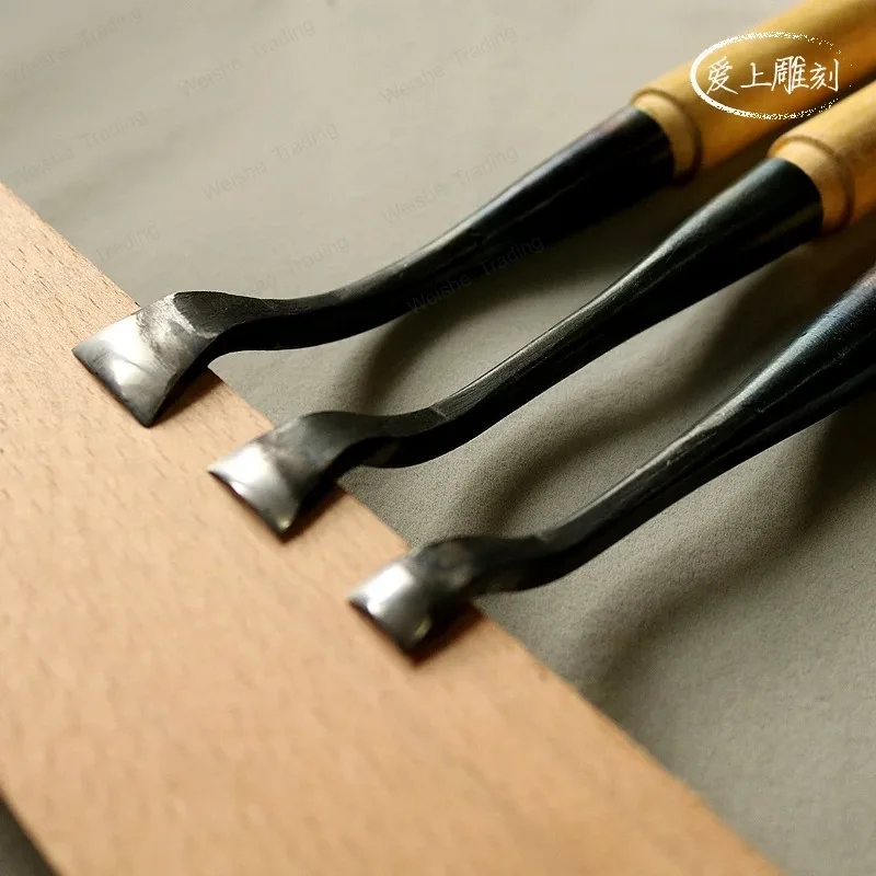 Elbow Chisel Woodwork Carving Knife Dig Hole Spoon Knife Wood working Chisels Dish Tray Tools