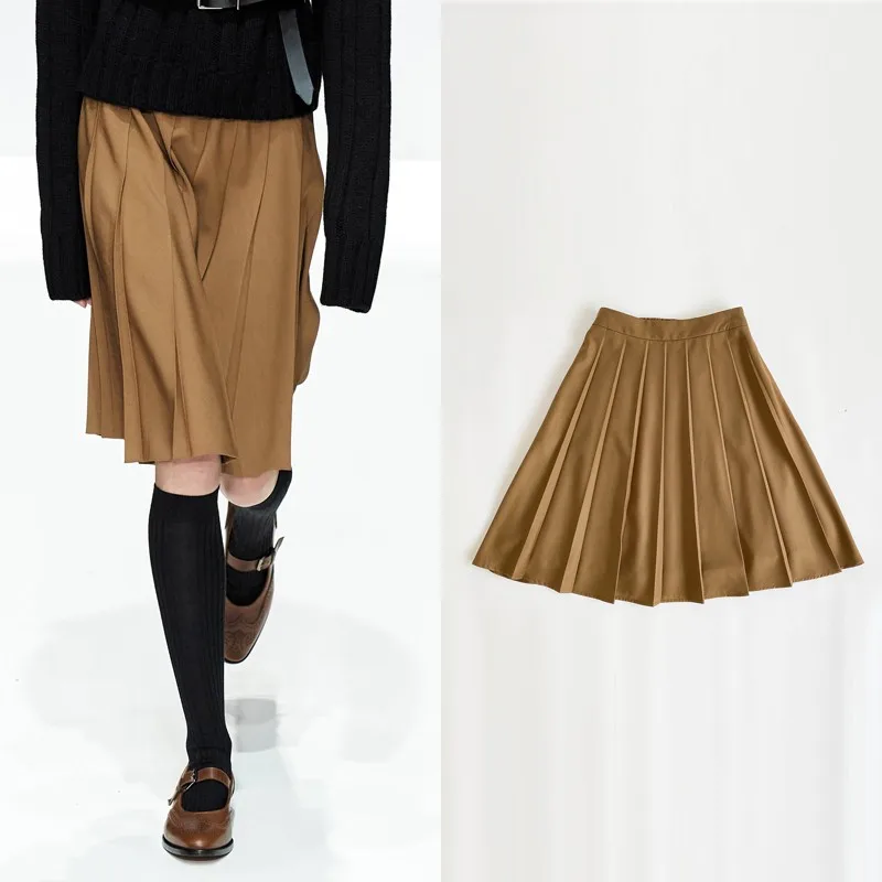 

High Waist A-Line Midi Skirt Women's Spring Summer New Sle Slimming Margaret Howell Pleated Skirt Korean Sle Commute