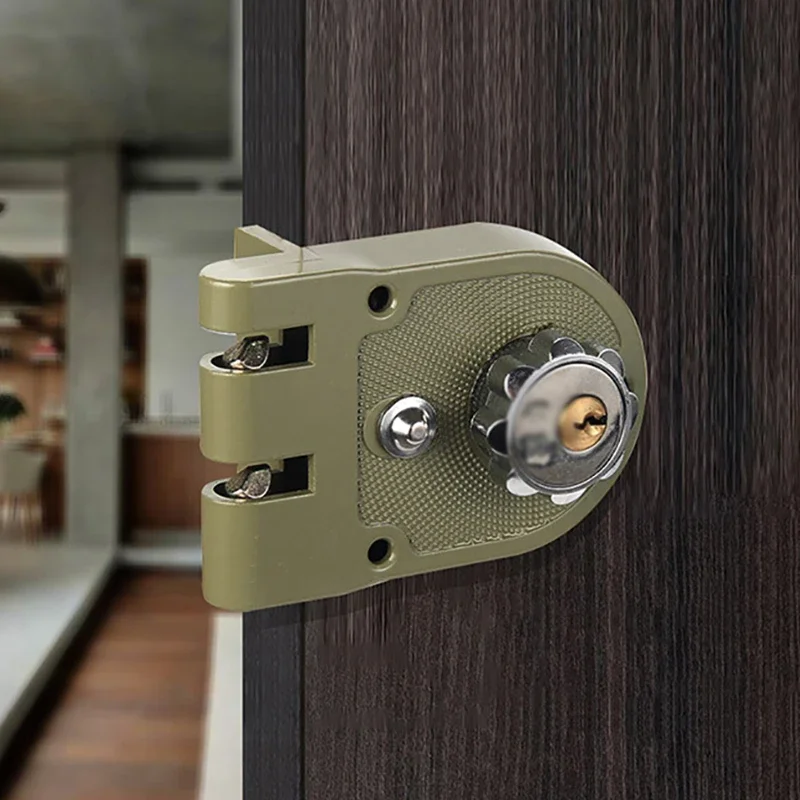 1PCS Bedroom Wooden Door Lock Home Anti-theft Lockset Old-fashioned Tiger Tooth Mechanical Lock Zinc Alloy Security Door Lock