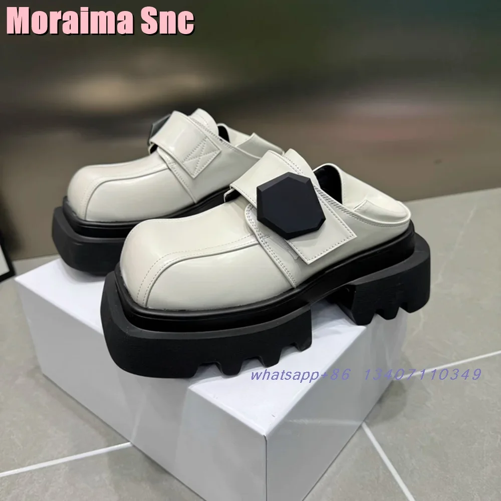 

Square Toe Thick Sole Loafers Hook Loop Block Chunky Heel Mixed Colors Slip On Fashion Women's Pumps Casual Outdoor