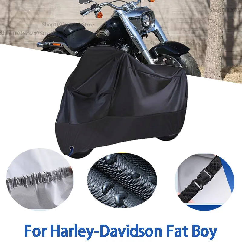 Motorcycle Full Covers For Harley-Davidson Fat Boy Car Outdoors Sun Protection Dust No Ear Thickened Oxford Clothcover