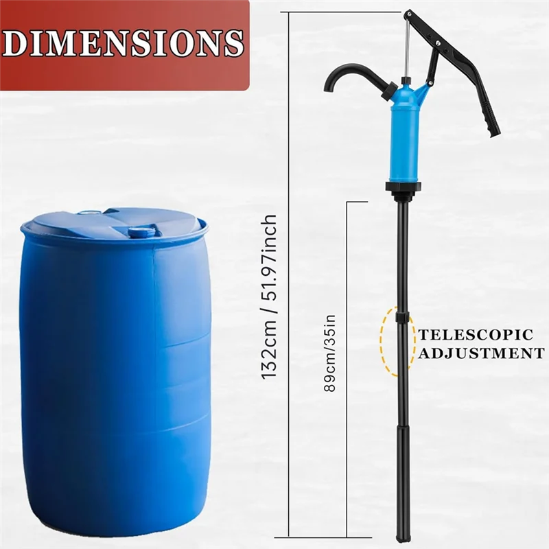 مضخة طبلة سعة 55 جالونًا، مضخة براميل الحركة الرافعة تناسب طبول 5-55 جالون، مضخة طبلة مياه/مضخة طبلة يدوية-A21R #6