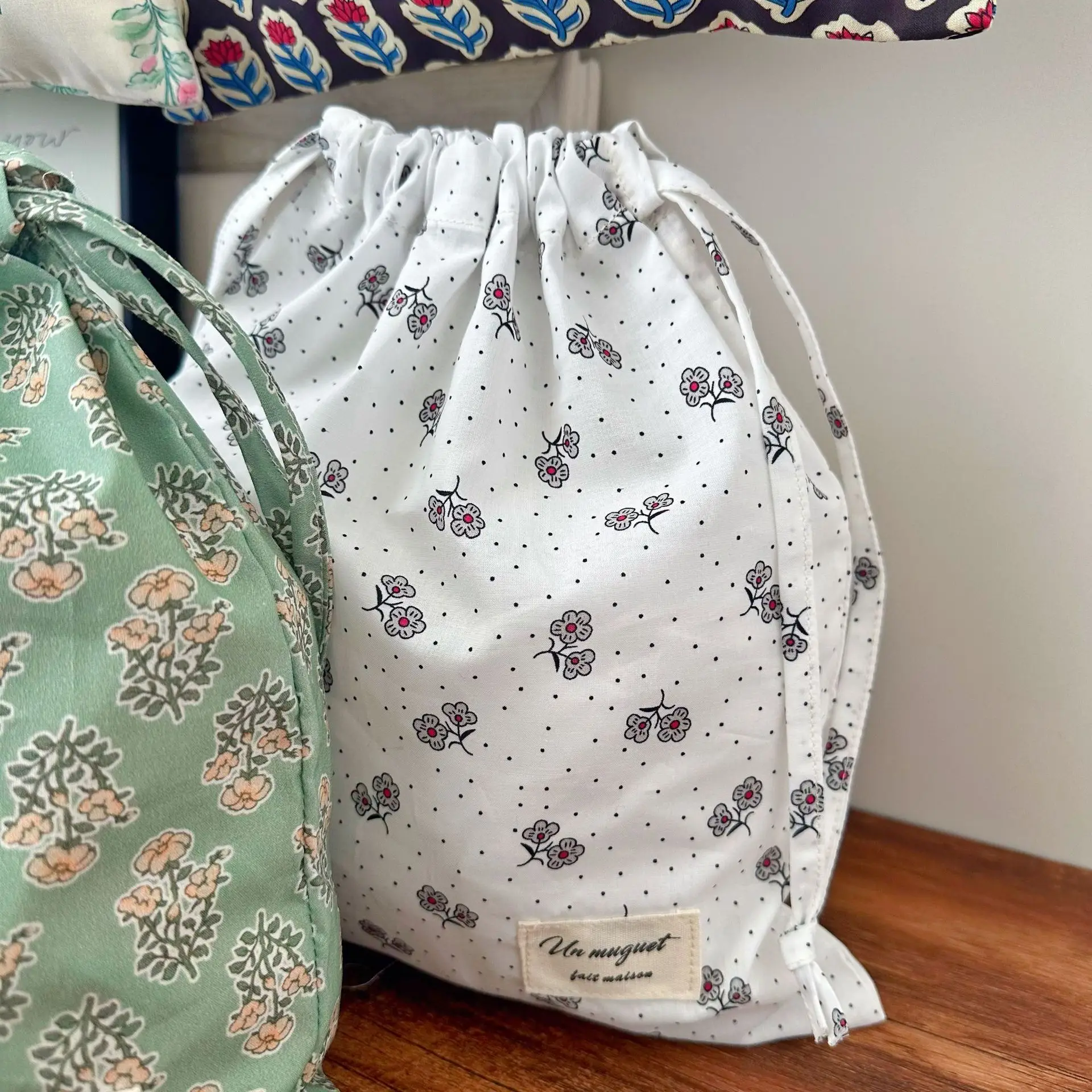 Tasca per soffio color crema, borsa per cosmetici ecologica da viaggio, borsa per trucco per rossetto, borsa per organizer da tavolo