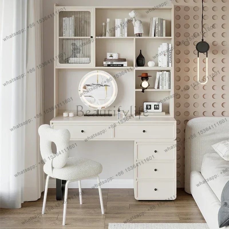 LJY Aesthetic Storage Dressing Table Drawers Desings Modern Wooden Dressers Bedroom Mirror Luxury Penteadeira Furniture For Bedr