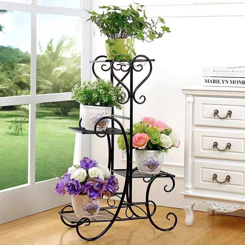 Flower Plant Display Stand Home Garden  Potted Square Flower Metal Shelves Plant Pot Storage Rack Decoration