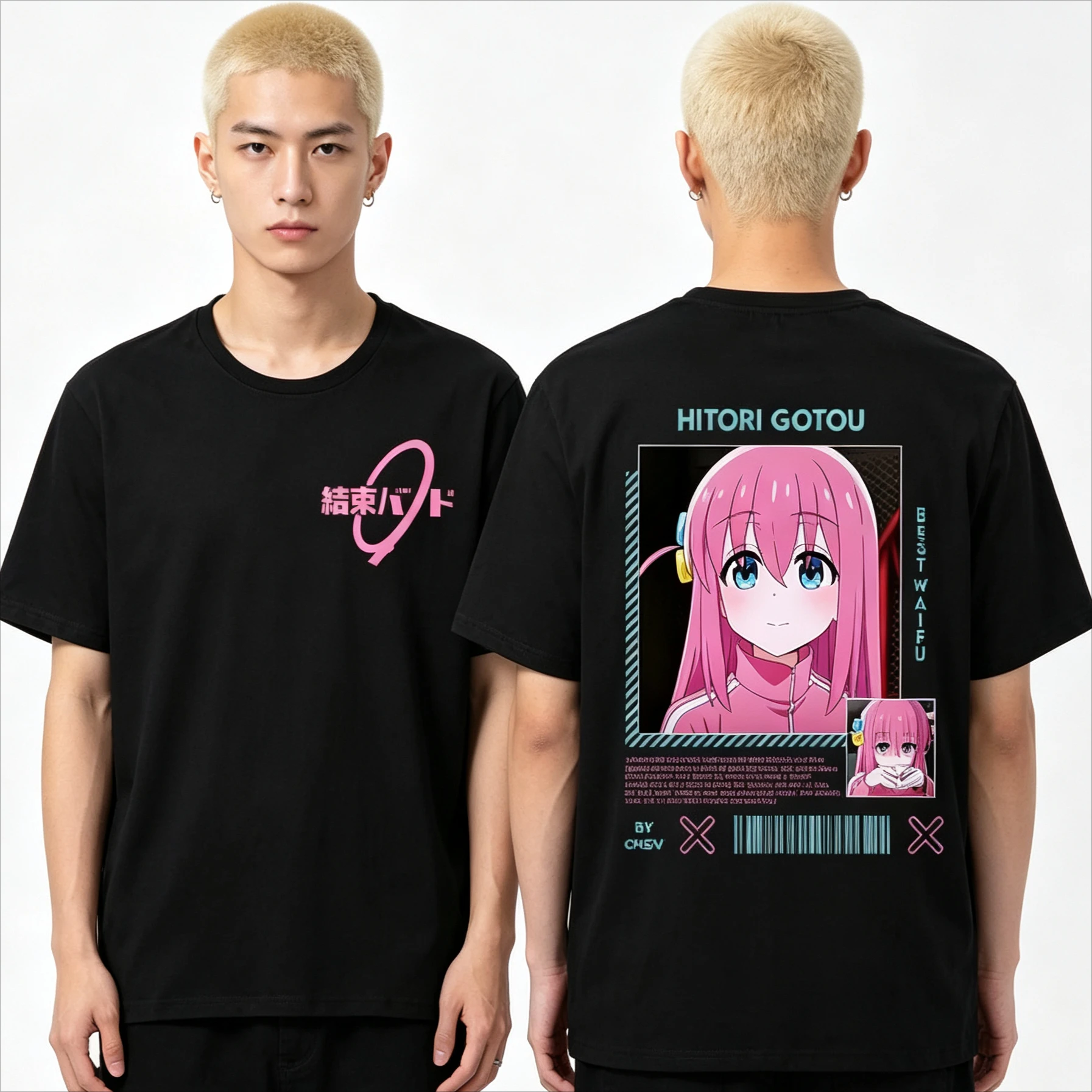 Summer Hot Sale Anime Bocchi The Rock Shirt Unisex Comfortable Hip Hop Graphic T-shirt Y2K Print Crew Neck Gothic Casual T Shirt