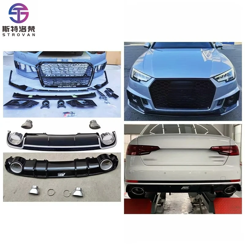 

STLF CLRAK Car Modification A4 Upgrade RS4 Body Kit Front and Rear Bumpers for 2017 A4