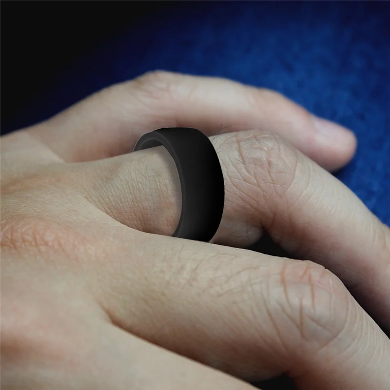 Cincin silikon 8.7mm, populer untuk pria wanita silikon cincin Keren Cincin Pernikahan lingkungan olahraga luar ruangan RingX2 14