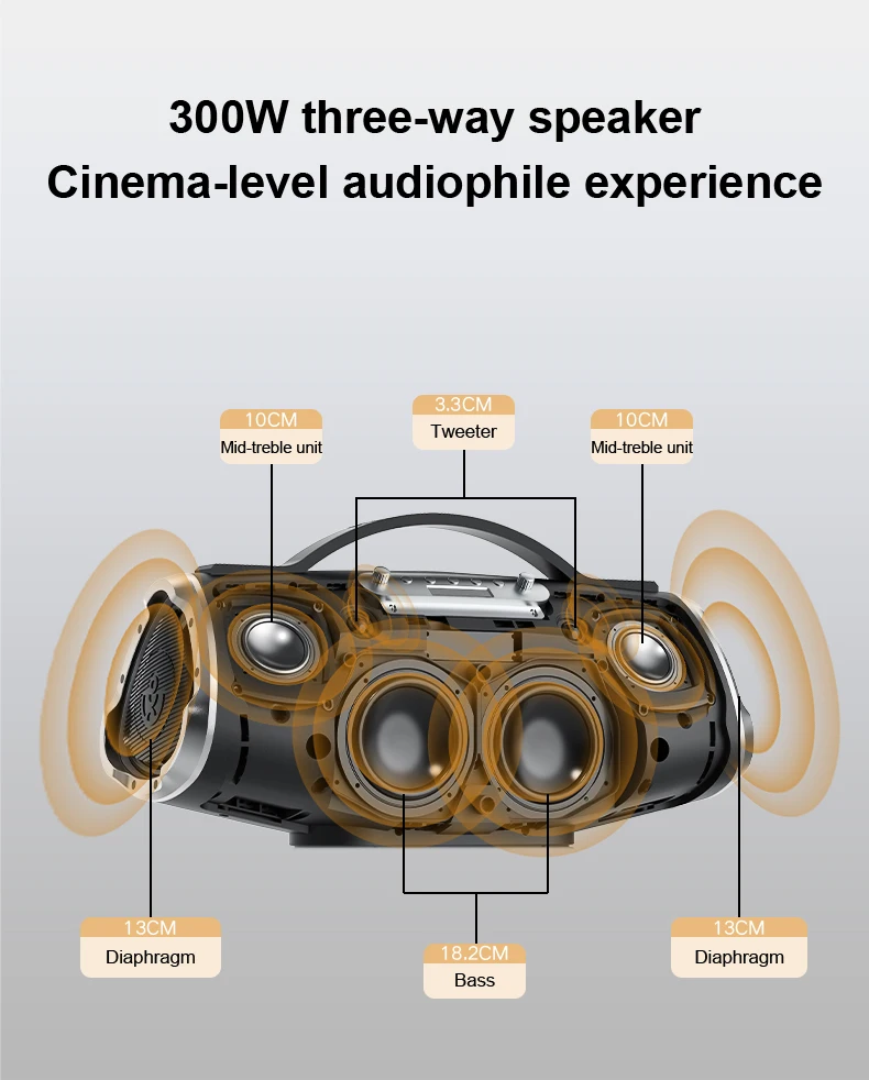 Xdobo Wow Max Three-Frequency Sound Box Speaker 300w Bluetooth Subwoofer With Wireless Microphone Outdoor Speaker For Camping