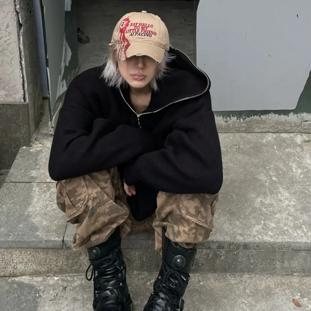 Gorras para hombres originales 3d bordado único retro camo chapéu de beisebol y2k hip hop punk buracos tie-dye unisex boné de pico