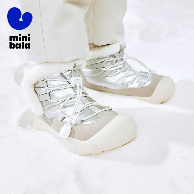 Mini Bala Snow Boots for Boys and Girls with Anti-Slip, Anti-Fall, Water-Proof Anti-Kick and Fleece-Lined and Warm