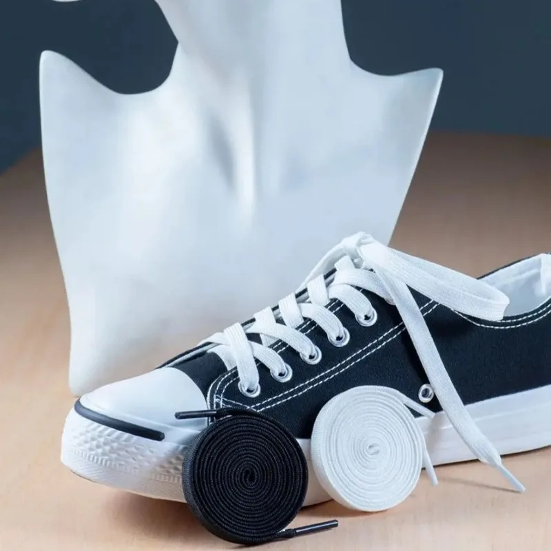 One Pair Unisex Sports Casual Shoes Colorful White Black Shoelaces Replacement Laces for Sneakers