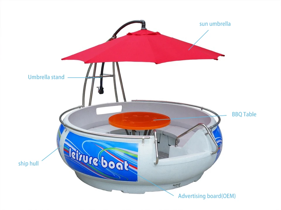 direct manufacturer water park floating restaurant Party Grill Leisure Boat Elect