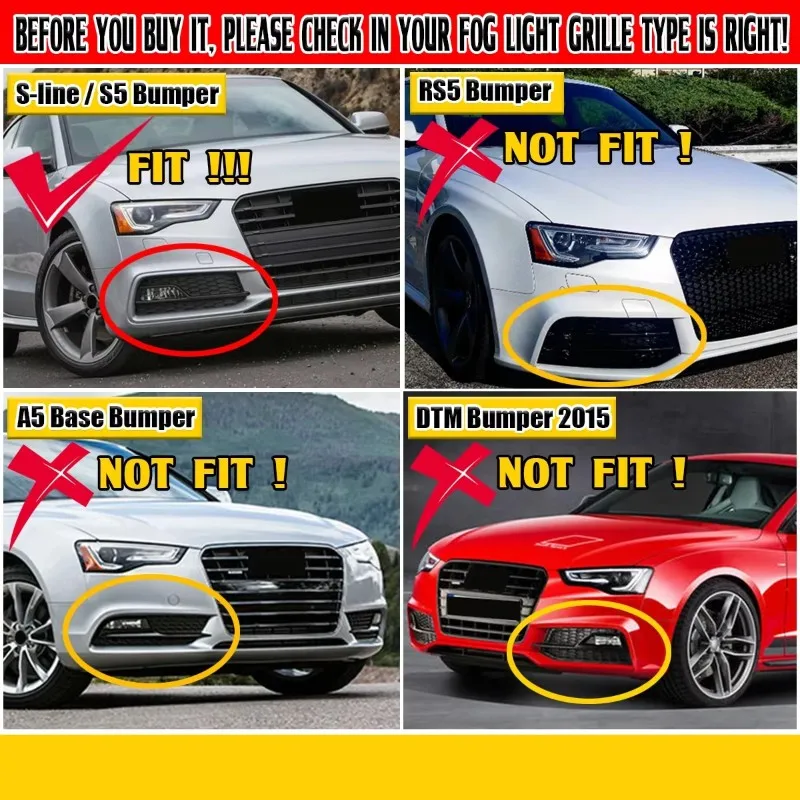 

Для S5 A5 S-Line 2013-2017 аксессуары передняя противотуманная фара крышка бампера решетка 8T0807681K 8T0807682K