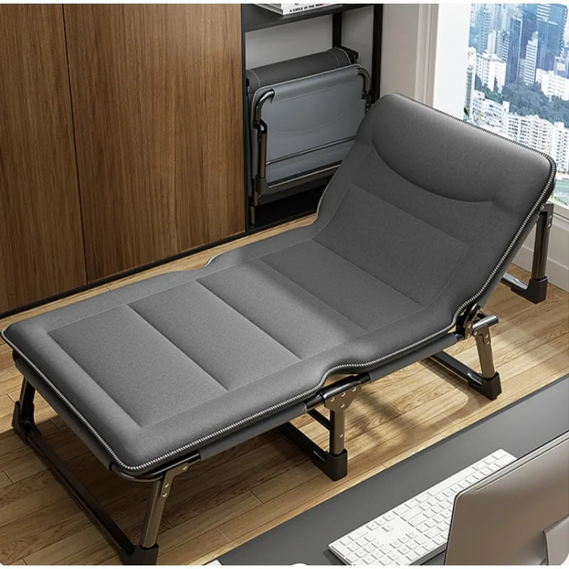 

Single Folding Bed Portable Multi-functional Camping Cot & Recliner for Office Nap/Home Use Lightweight Caregiving Bed