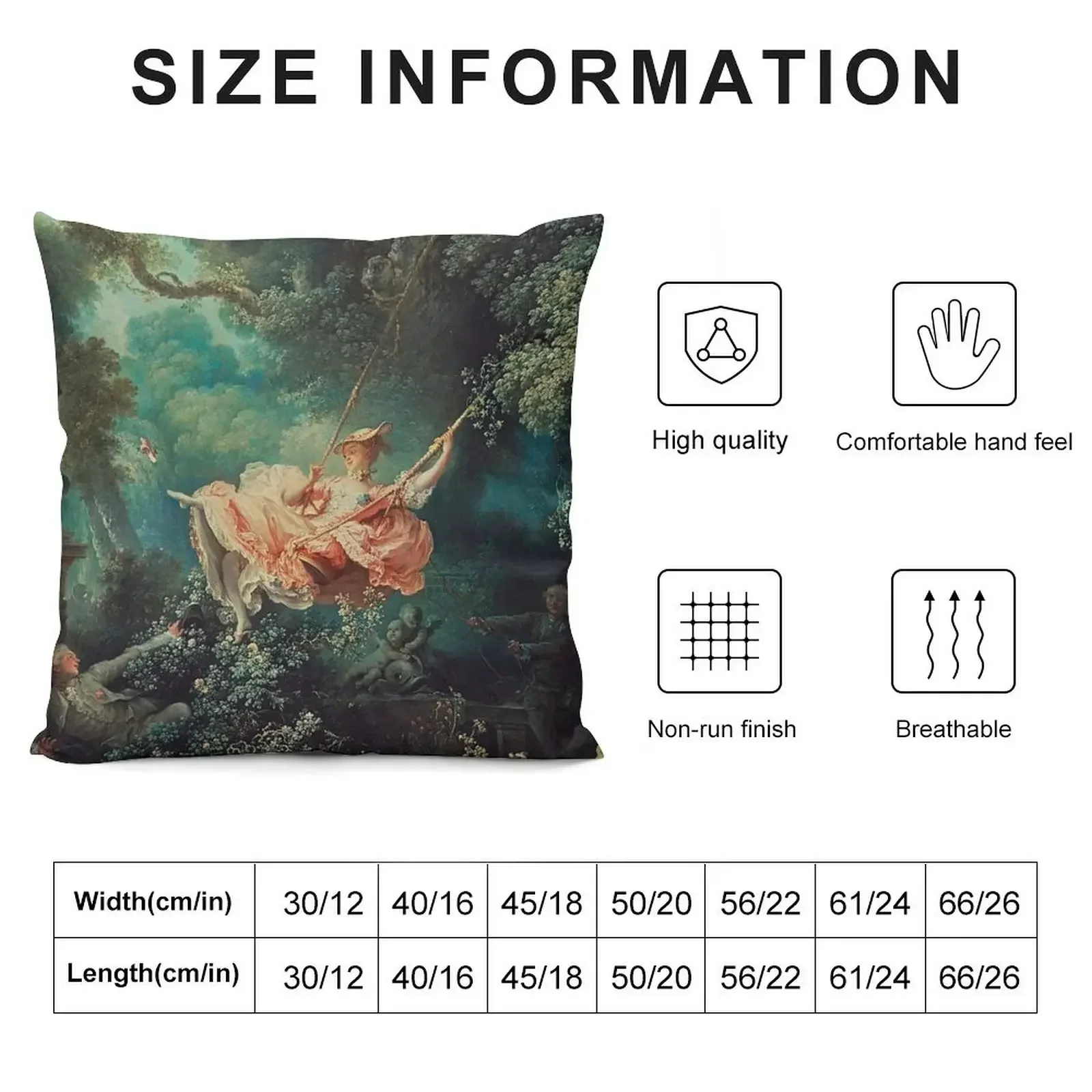 The Swing by Jean-Honoré Fragonard Throw Pillow luxury throw pillow covers Sofa Covers Christmas Pillowcase Pillow Cases