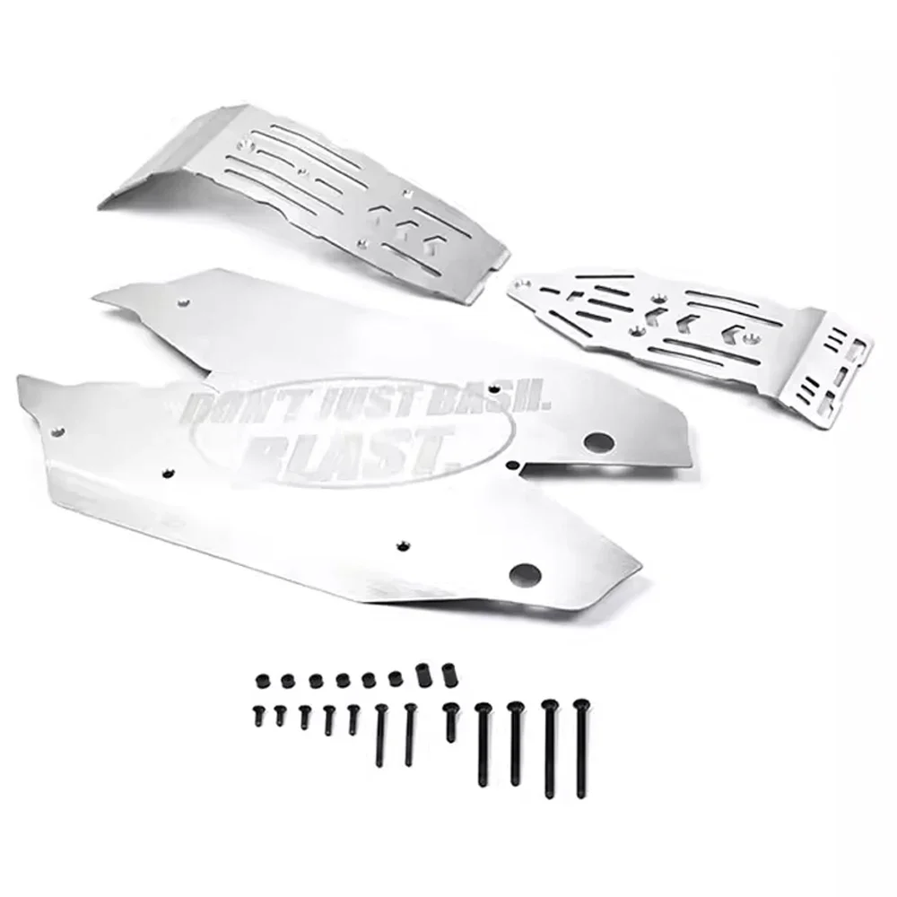 Metalen Rvs Chassis Armor Botsing Bescherming Protector Skid Plate voor ARRMA 1/8 MOJAVE 4S 4X4 Desert Truck ARA4404