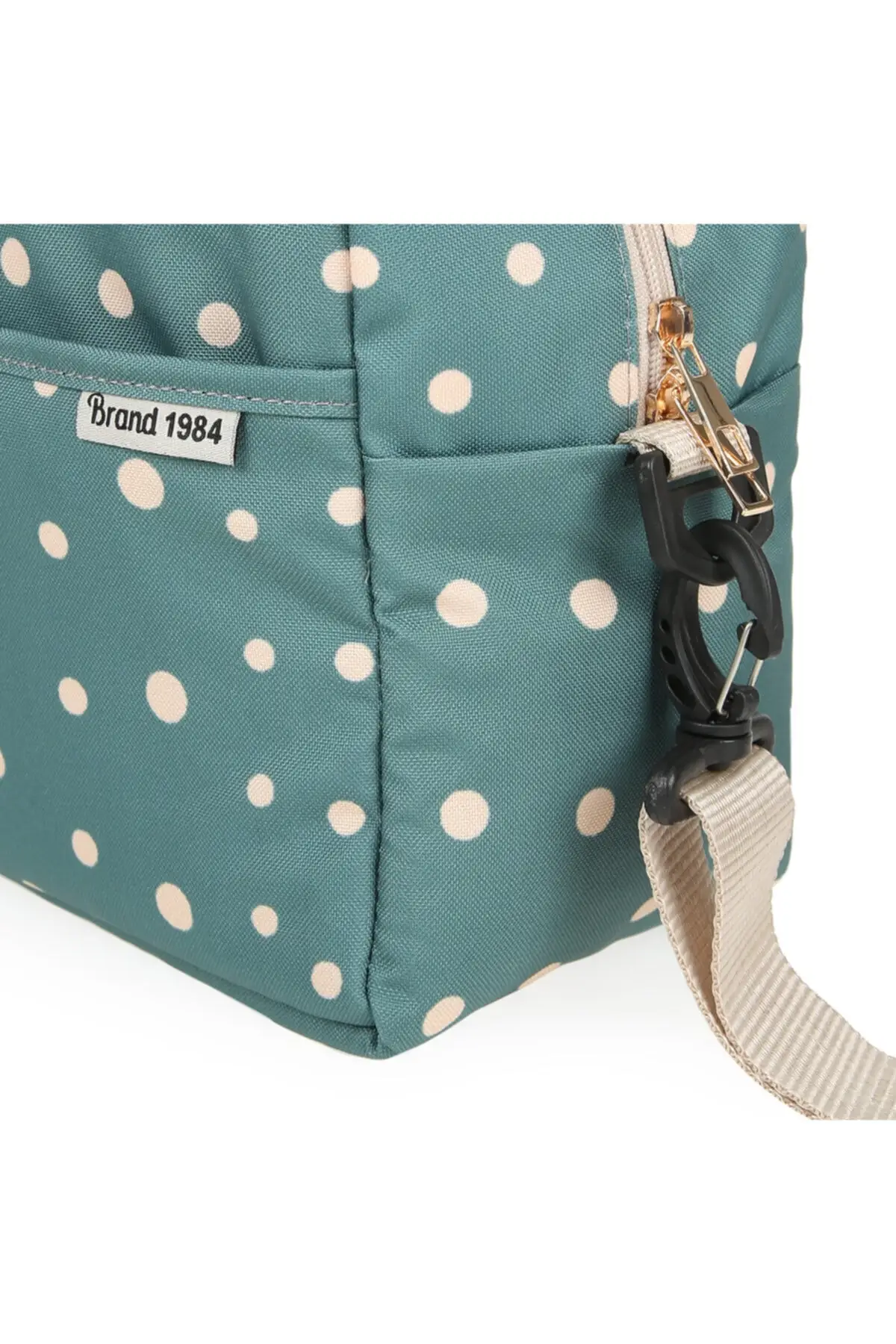 Mãe e bebê verde isolamento térmico comida transportando saco de cuidados