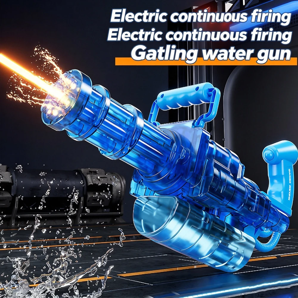 Children Simulated Firing Electric Water Gun Toy Gatling Automatic Continuous Shooting Water Pistol Summer Outdoor Toys for Kids view 4